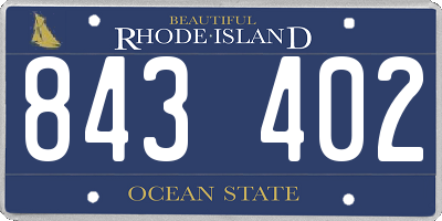RI license plate 843402