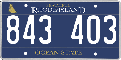 RI license plate 843403