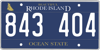 RI license plate 843404