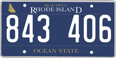 RI license plate 843406