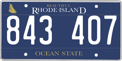 RI license plate 843407