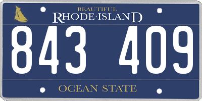 RI license plate 843409