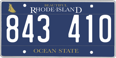RI license plate 843410