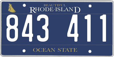 RI license plate 843411