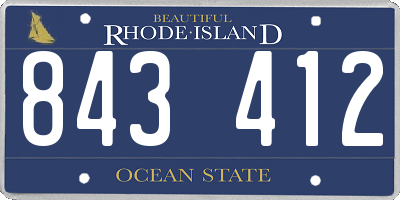 RI license plate 843412