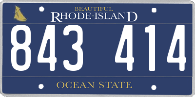 RI license plate 843414