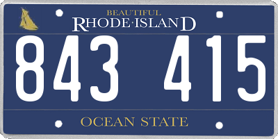 RI license plate 843415