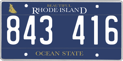 RI license plate 843416
