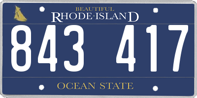 RI license plate 843417