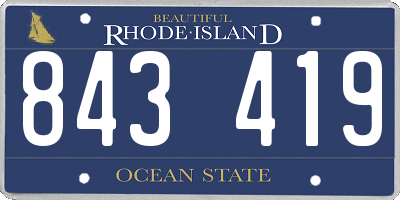RI license plate 843419