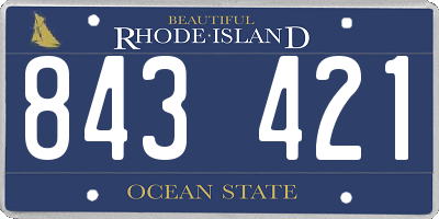 RI license plate 843421