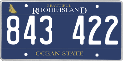 RI license plate 843422