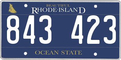 RI license plate 843423