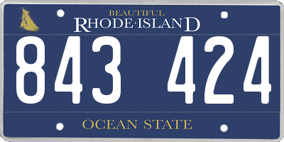 RI license plate 843424