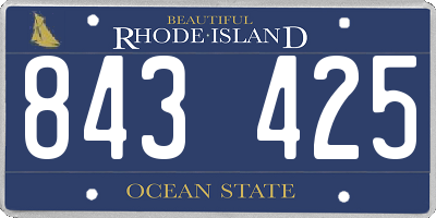 RI license plate 843425