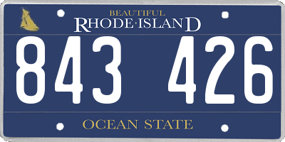 RI license plate 843426