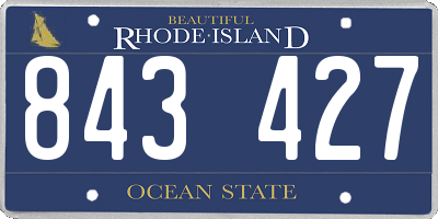 RI license plate 843427
