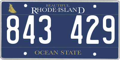 RI license plate 843429