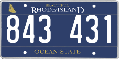 RI license plate 843431