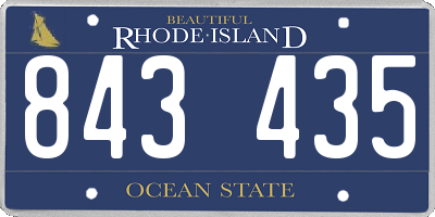 RI license plate 843435