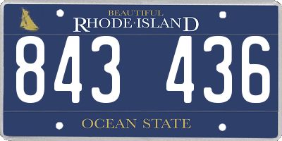 RI license plate 843436