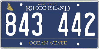 RI license plate 843442