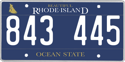 RI license plate 843445