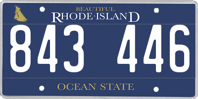 RI license plate 843446