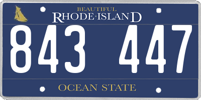 RI license plate 843447