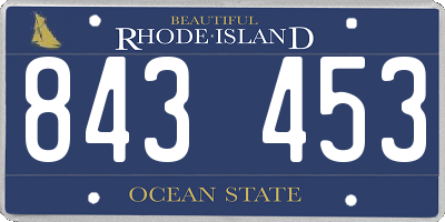 RI license plate 843453