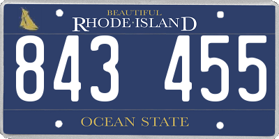 RI license plate 843455