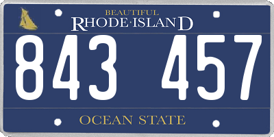 RI license plate 843457