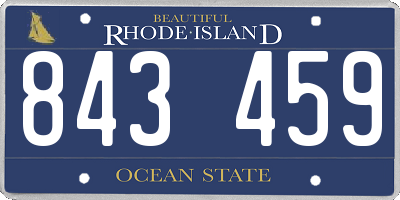 RI license plate 843459