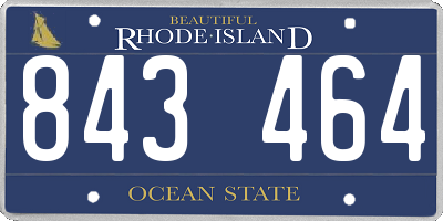 RI license plate 843464