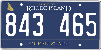 RI license plate 843465