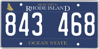 RI license plate 843468