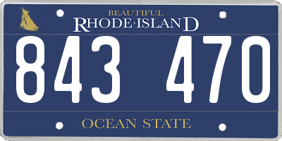 RI license plate 843470