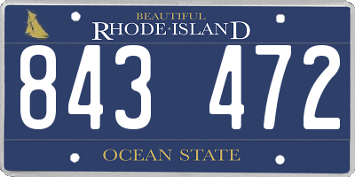 RI license plate 843472