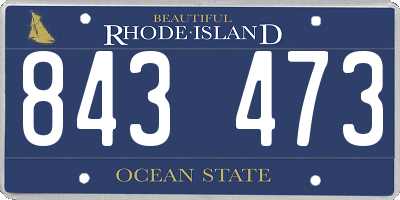 RI license plate 843473