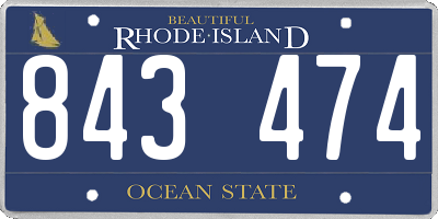 RI license plate 843474