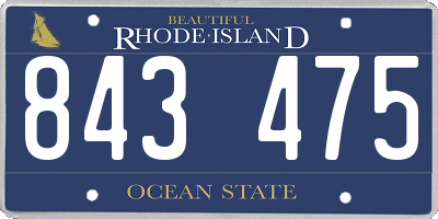 RI license plate 843475
