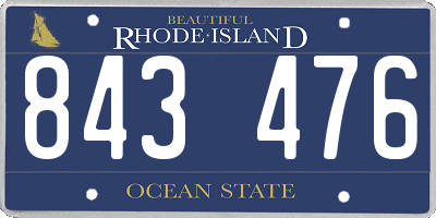RI license plate 843476