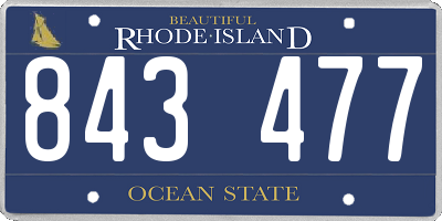 RI license plate 843477