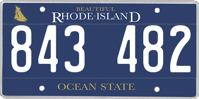 RI license plate 843482