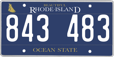 RI license plate 843483