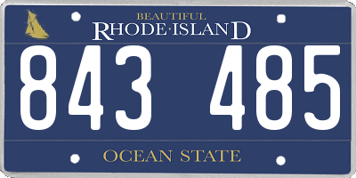 RI license plate 843485