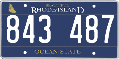 RI license plate 843487