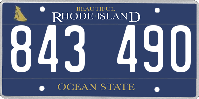RI license plate 843490
