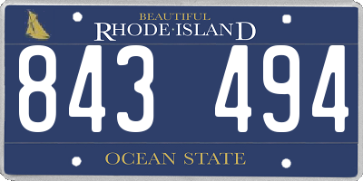RI license plate 843494