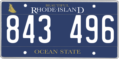 RI license plate 843496